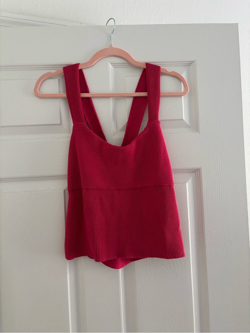 Abercrombie & Fitch Strapless Ribbed Tank Dress in Raspberry Red - Picture 3 of 3